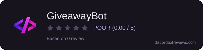 Rating widget preview for GiveawayBot