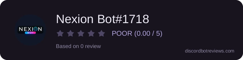 Rating widget preview for Nexion Bot#1718
