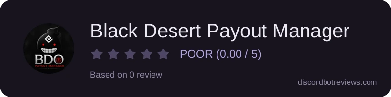 Rating widget preview for Black Desert Payout Manager