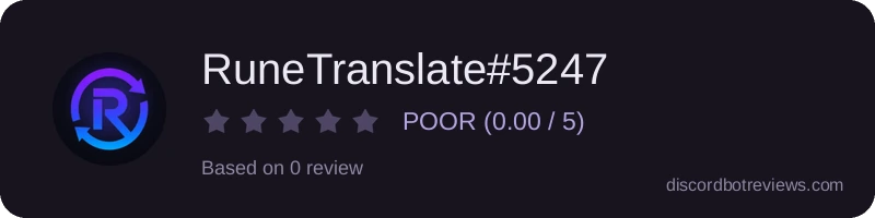 Rating widget preview for RuneTranslate#5247