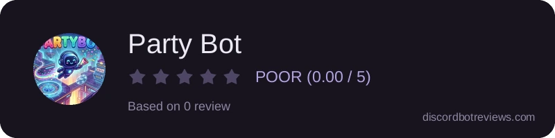 Rating widget preview for Party Bot