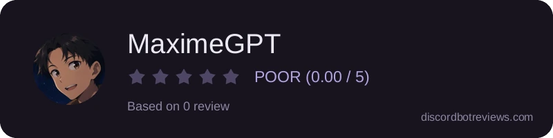 Rating widget preview for MaximeGPT