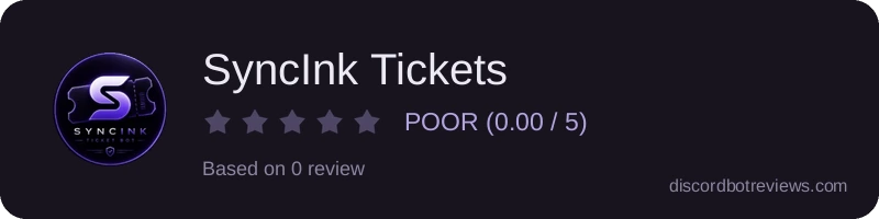 Rating widget preview for SyncInk Tickets