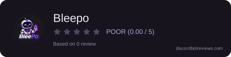 Rating widget preview for Bleepo