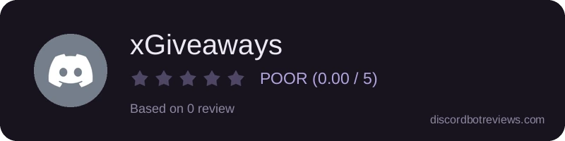 Rating widget preview for xGiveaways