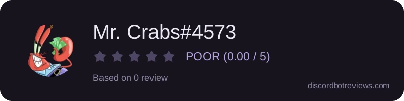 Rating widget preview for Mr. Crabs#4573
