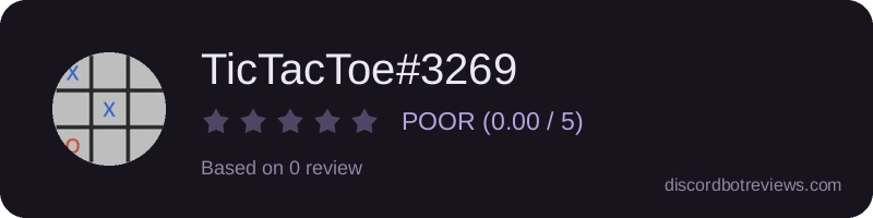 Rating widget preview for TicTacToe#3269