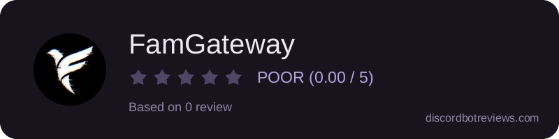 Rating widget preview for FamGateway