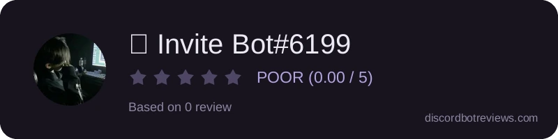 Rating widget preview for 🌹 Invite Bot#6199