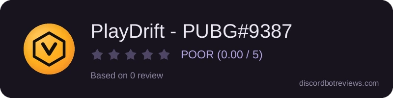 Rating widget preview for PlayDrift - PUBG#9387