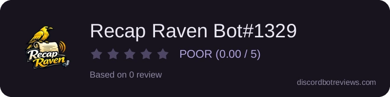 Rating widget preview for Recap Raven Bot#1329
