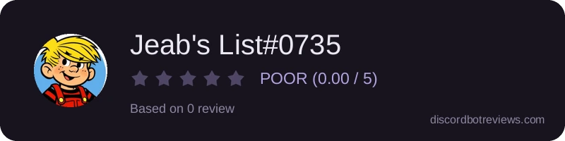 Rating widget preview for Jeab's List#0735