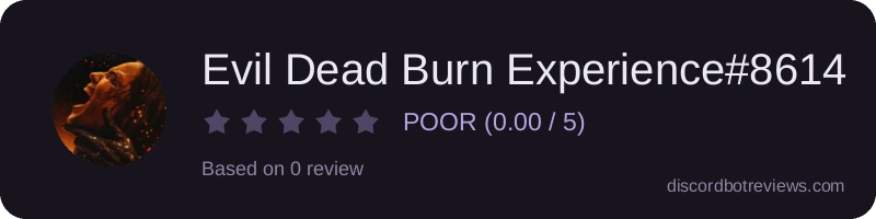 Rating widget preview for Evil Dead Burn Experience#8614