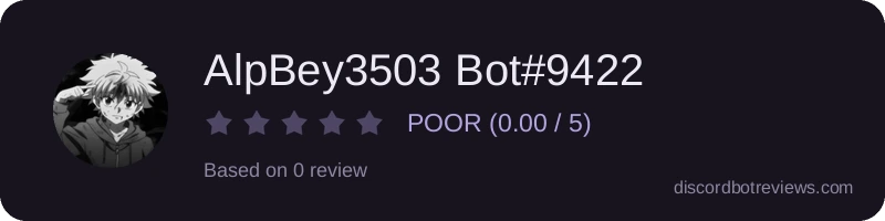 Rating banner for AlpBey3503 Bot#9422