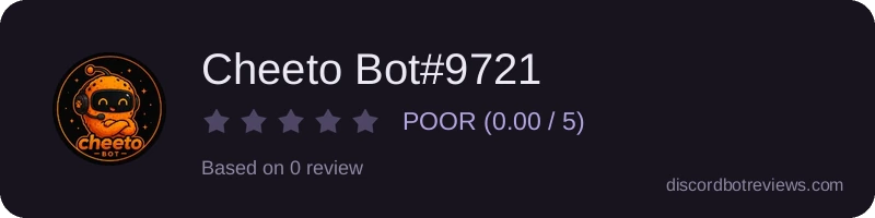Rating widget preview for Cheeto Bot#9721