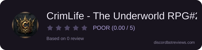 Rating widget preview for CrimLife - The Underworld RPG#2490