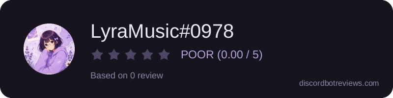 Rating widget preview for LyraMusic#0978
