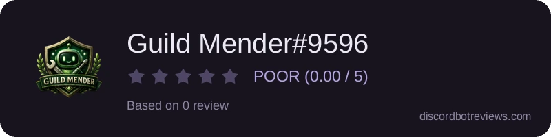 Rating widget preview for Guild Mender#9596