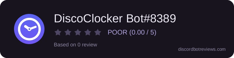 Rating banner for DiscoClocker Bot#8389