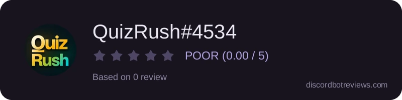 Rating banner for QuizRush#4534