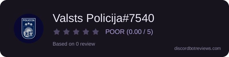 Rating widget preview for Valsts Policija#7540
