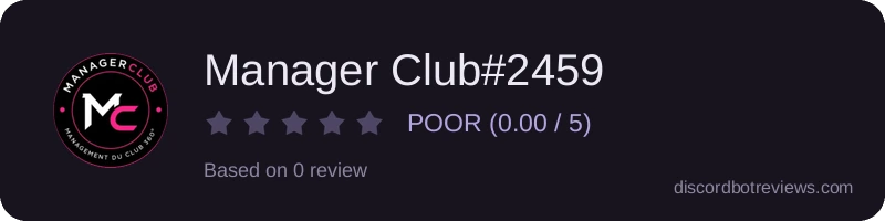 Rating widget preview for Manager Club#2459