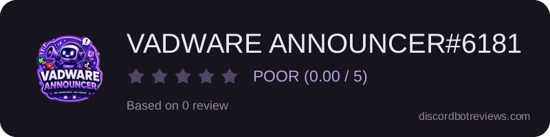 Rating banner for VADWARE ANNOUNCER#6181