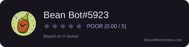 Rating banner for Bean Bot#5923