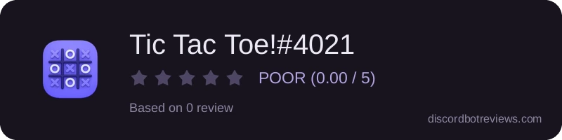 Rating banner for Tic Tac Toe!#4021