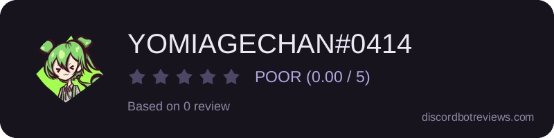 Rating banner for YOMIAGECHAN#0414