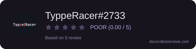 Rating banner for TyppeRacer#2733