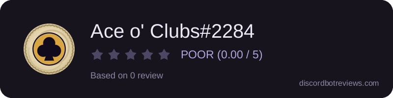 Rating banner for Ace o' Clubs#2284
