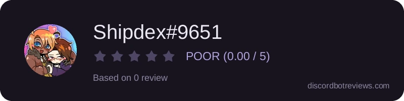 Rating banner for Shipdex#9651