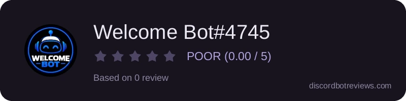 Rating banner for Welcome Bot#4745