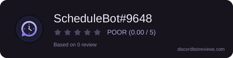 Rating banner for ScheduleBot#9648