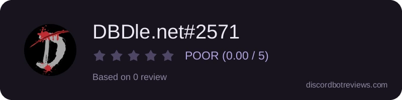 Rating banner for DBDle.net#2571