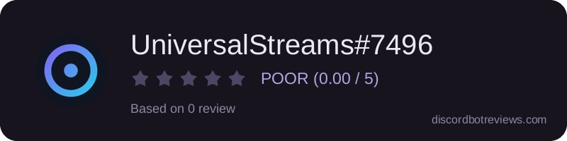 Rating banner for UniversalStreams#7496