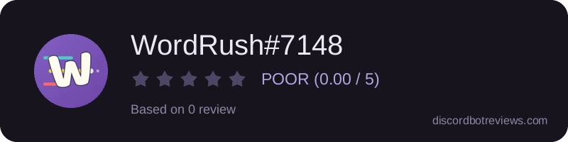 Rating banner for WordRush#7148
