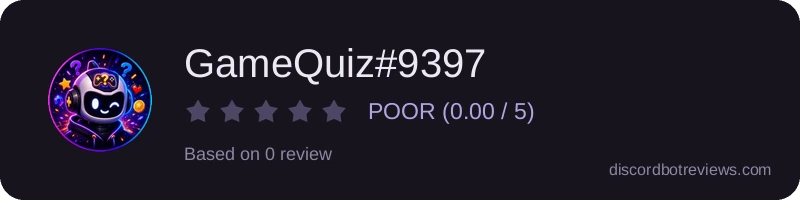 Rating banner for GameQuiz#9397