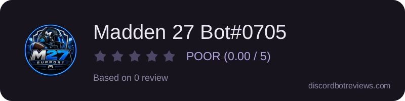 Rating banner for Madden 27 Bot#0705