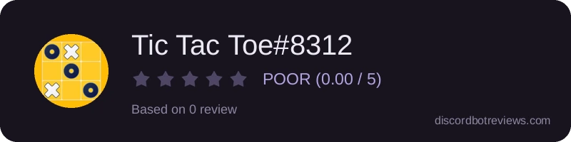 Rating banner for Tic Tac Toe#8312