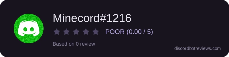 Rating widget preview for Minecord#1216