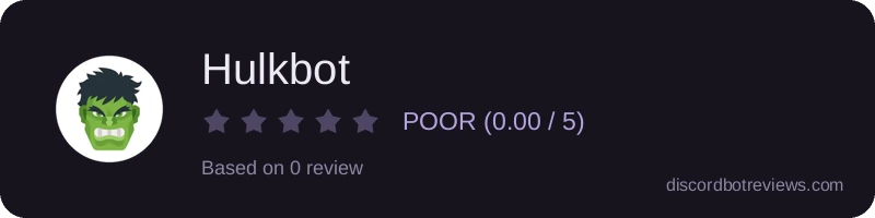 Rating widget preview for Hulkbot