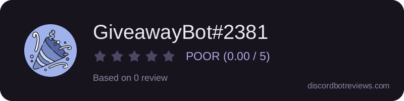 Rating widget preview for GiveawayBot#2381