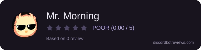 Rating widget preview for Mr. Morning
