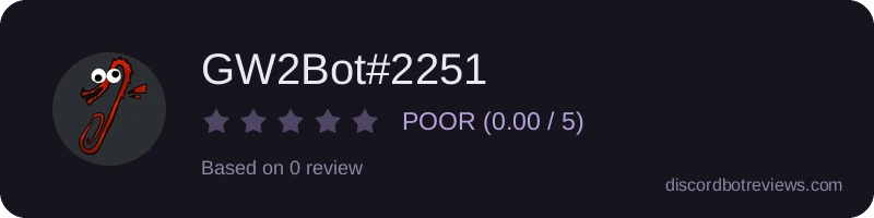 Rating widget preview for GW2Bot#2251