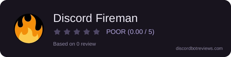 Rating widget preview for Discord Fireman