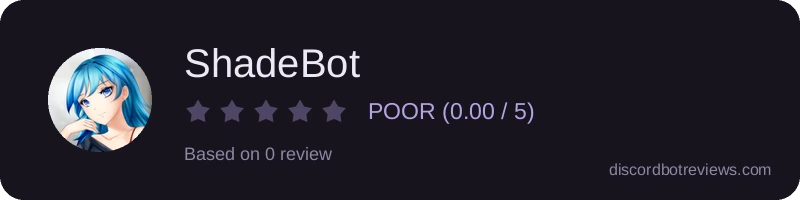 Rating widget preview for ShadeBot