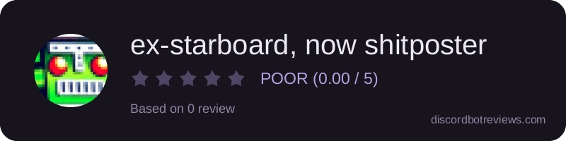 Rating banner for ex-starboard, now shitposter