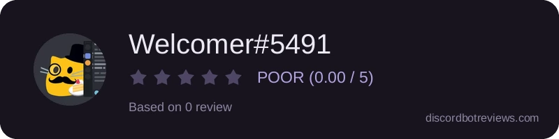 Rating widget preview for Welcomer#5491